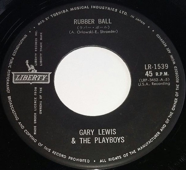 Gary Lewis & The Playboys - Green Grass / Rubber Ball (Vinyl, 7", 45 RPM, Single) Very Good Plus (VG+) / Very Good Plus (VG+)
