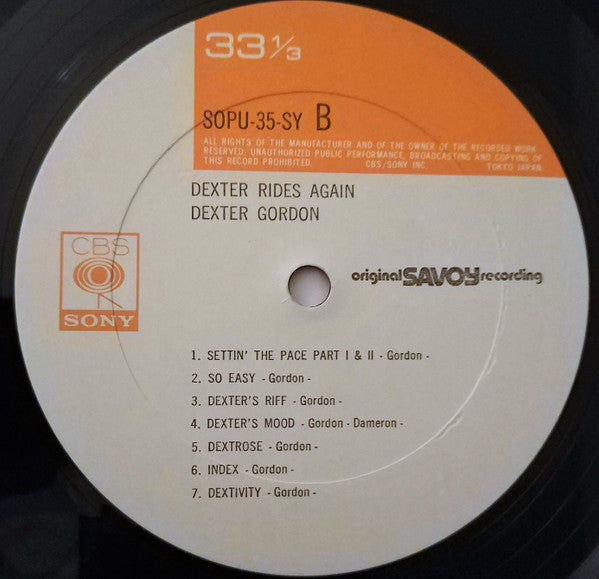 Dexter Gordon - Dexter Rides Again (Vinyl, LP, Album, Reissue, Mono)