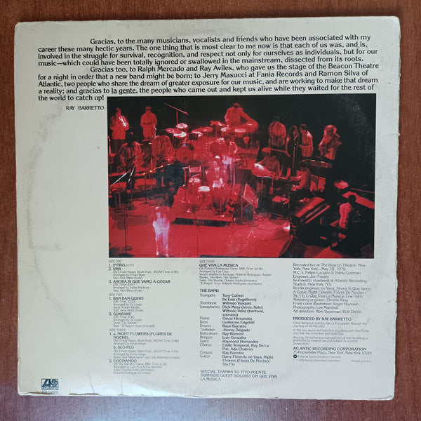Ray Barretto - Tomorrow: Barretto Live (2xVinyl, LP, Album) Good Plus (G+) / Good Plus (G+)