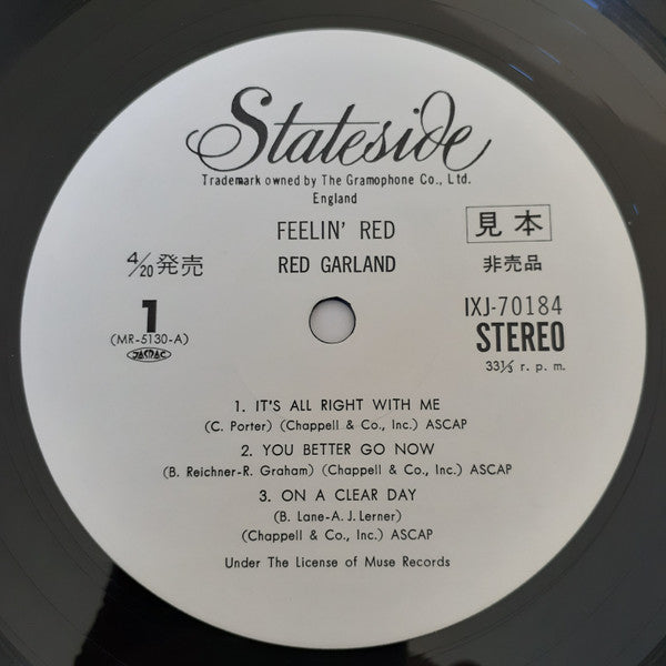 Red Garland - Feelin' Red (Vinyl, LP, Album, Promo, Stereo) Near Mint (NM or M-) / Very Good Plus (VG+)
