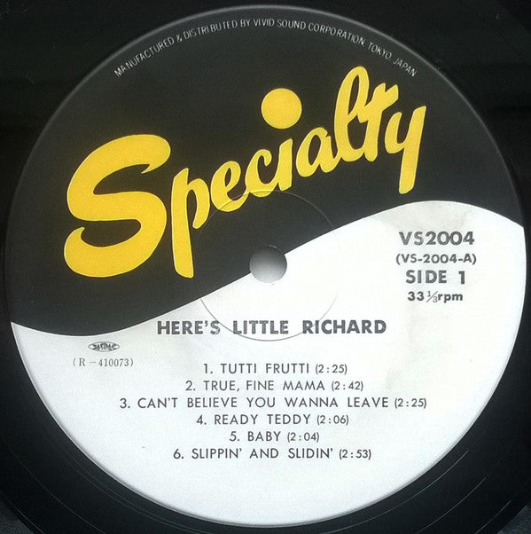 Little Richard - Here's Little Richard (Vinyl, LP, Album, Reissue) Very Good (VG) / Very Good (VG)