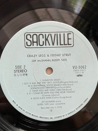 Jay McShann - Crazy Legs & Friday Strut (Vinyl, LP, Album, Promo) Very Good Plus (VG+) / Very Good (VG)