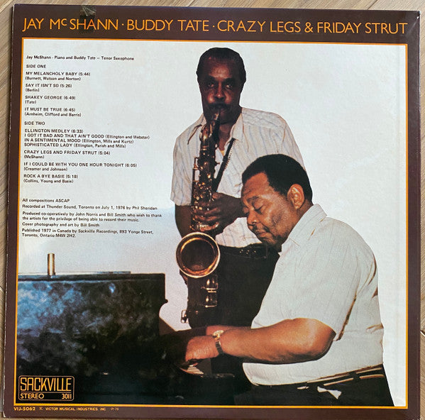 Jay McShann - Crazy Legs & Friday Strut (Vinyl, LP, Album, Promo) Very Good Plus (VG+) / Very Good (VG)