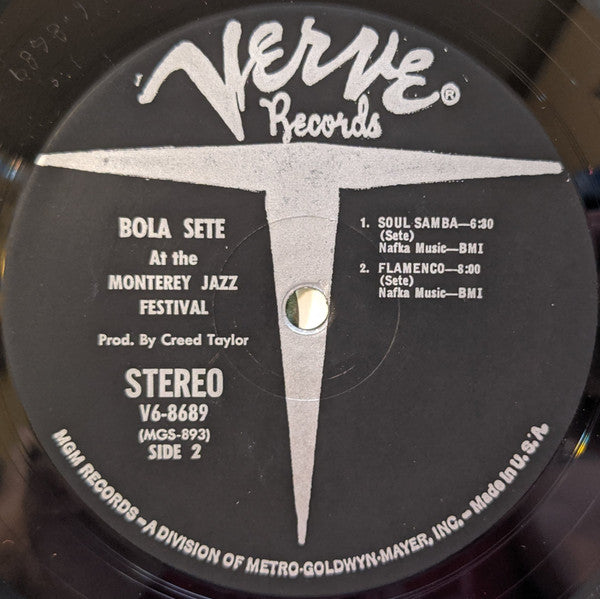 Bola Sete - Bola Sete At The Monterey Jazz Festival (Vinyl, LP, Album, Stereo) Good Plus (G+) / Good Plus (G+)