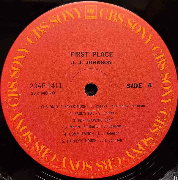 J.J. Johnson - First Place (Vinyl, LP, Album, Reissue) Very Good Plus (VG+) / Poor (P)