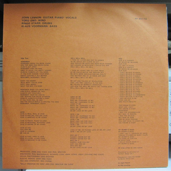 John Lennon - John Lennon / Plastic Ono Band (Vinyl, LP, Album, Rei...