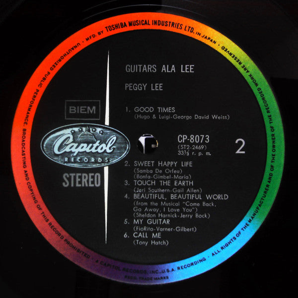 Peggy Lee - Guitars Ala Lee (Vinyl, LP, Album, Stereo) Very Good Plus (VG+) / Very Good Plus (VG+)