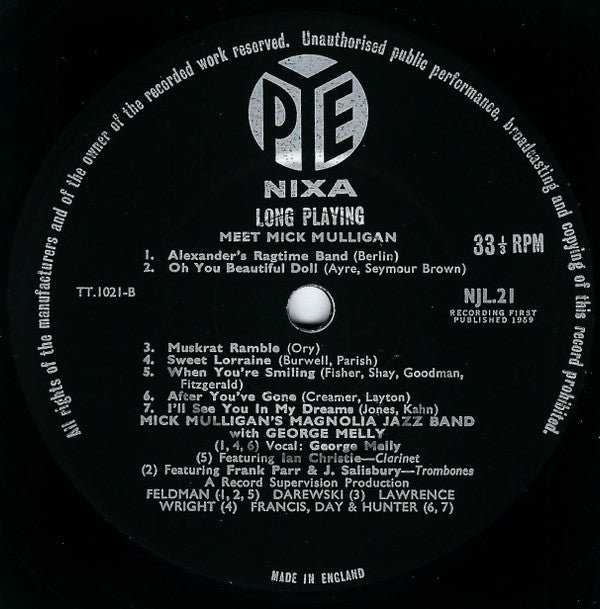 Mick Mulligan's Magnolia Jazz Band - Meet Mick Mulligan (Vinyl, LP, Album, Mono) Very Good Plus (VG+) / Very Good Plus (VG+)