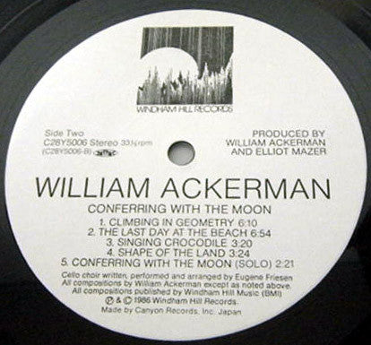 William Ackerman - Conferring With The Moon (Vinyl, LP, Album) Very Good (VG) / Very Good (VG)