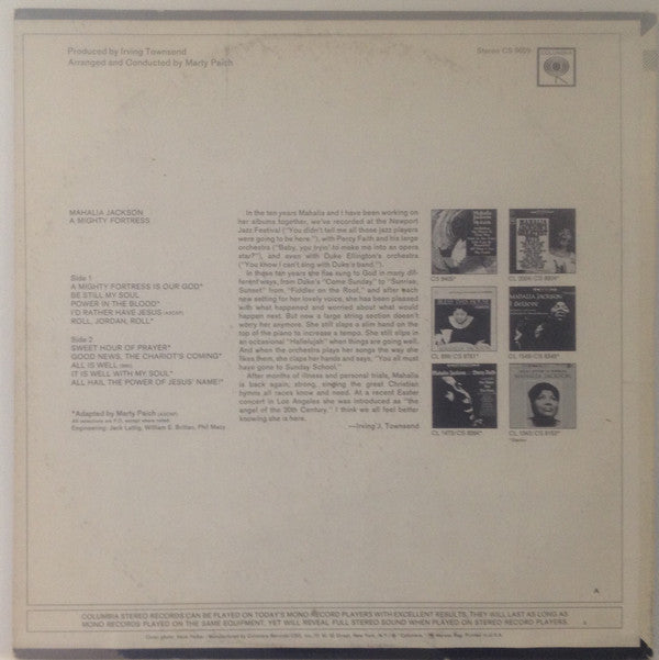 Mahalia Jackson - A Mighty Fortress (Vinyl, LP, Album, Stereo) Very Good Plus (VG+) / Very Good Plus (VG+)