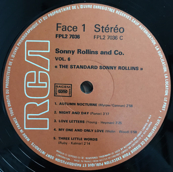 Sonny Rollins - Vol 5: "Now's The Time!" / Vol 6: "The Standard Sonny Rollins" (2xVinyl, LP, Compilation, Reissue) Very Good Plus (VG+) / Very Good (VG)