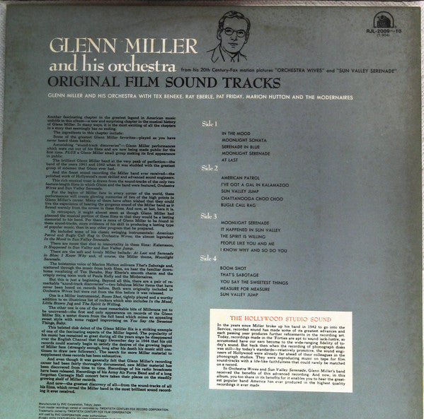 Glenn Miller And His Orchestra - Original Film Sound Tracks (2xVinyl, LP, Compilation, Mono) Very Good (VG) / Good Plus (G+)
