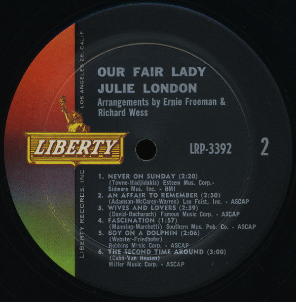 Julie London - Our Fair Lady (Vinyl, LP, Mono, Album) Very Good (VG) / Good Plus (G+)