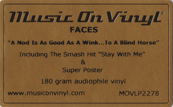 Faces (3) - A Nod Is As Good As A Wink... To A Blind Horse (Vinyl, LP, Album, Reissue) Very Good Plus (VG+) / Very Good (VG)