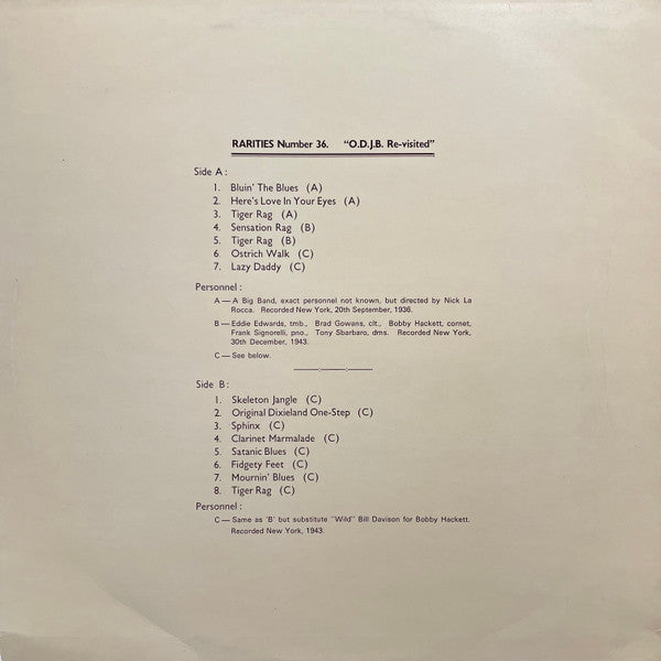 Original Dixieland Jazz Band - O.D.J.B. Re-visited (Vinyl, LP, Compilation) Very Good Plus (VG+) / Very Good Plus (VG+)