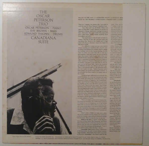 The Oscar Peterson Trio - Canadiana Suite (Vinyl, LP, Album, Reissue, Stereo) Very Good Plus (VG+) / Very Good (VG)