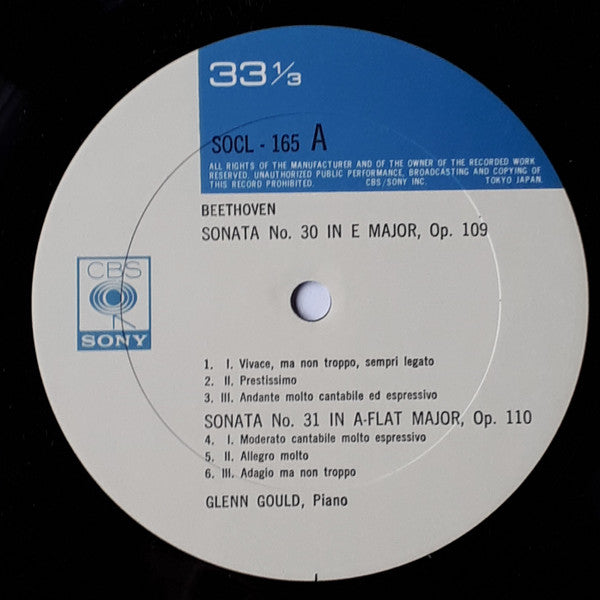 Ludwig van Beethoven - Sonata No.30 Op.109, Sonata No.31 Op.110, Sonata No.32 Op.111 (Vinyl, LP) Very Good Plus (VG+) / Very Good Plus (VG+)