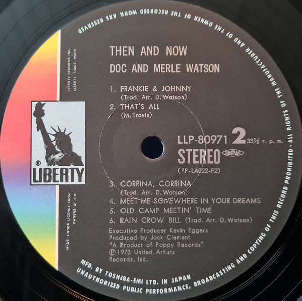Doc & Merle Watson - Then And Now (Vinyl, LP, Album) Very Good Plus (VG+) / Very Good (VG)