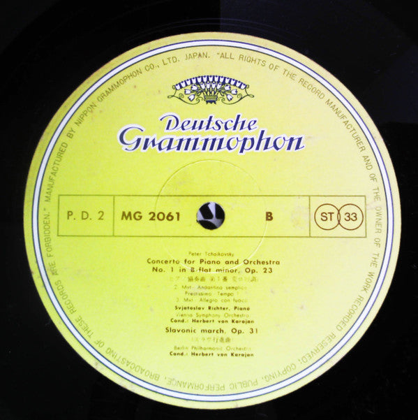 Pyotr Ilyich Tchaikovsky - Piano Concerto No.1 • Slavonic March (Vinyl, LP, Reissue, Stereo) Very Good (VG) / Good Plus (G+)