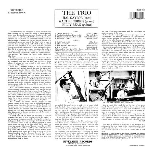 The Trio (10) - The Trio (Vinyl, LP, Album, Reissue, Stereo) Very Good Plus (VG+) / Very Good Plus (VG+)
