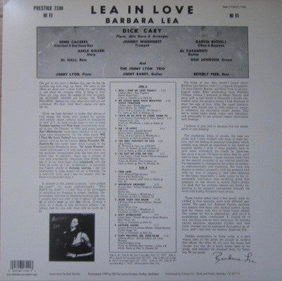 Barbara Lea - Lea In Love (Vinyl, LP, Album, Reissue, Remastered)
