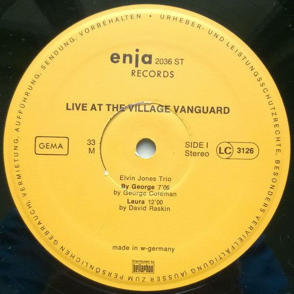Elvin Jones - Live At The Village Vanguard (Vinyl, LP, Album, Reissue) Very Good Plus (VG+) / Very Good (VG)