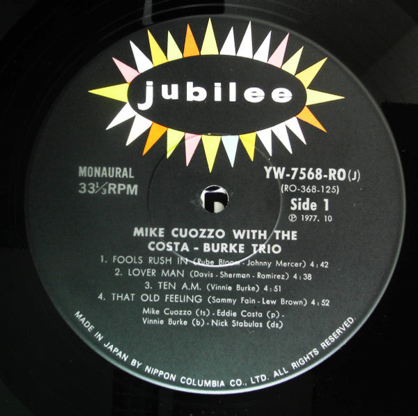 Mike Cuozzo - Mike Cuozzo With The Costa-Burke Trio (Vinyl, LP, Reissue, Mono) Very Good Plus (VG+) / Very Good Plus (VG+)