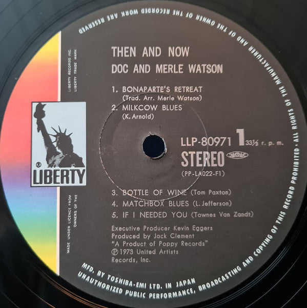Doc & Merle Watson - Then And Now (Vinyl, LP, Album) Very Good Plus (VG+) / Very Good (VG)