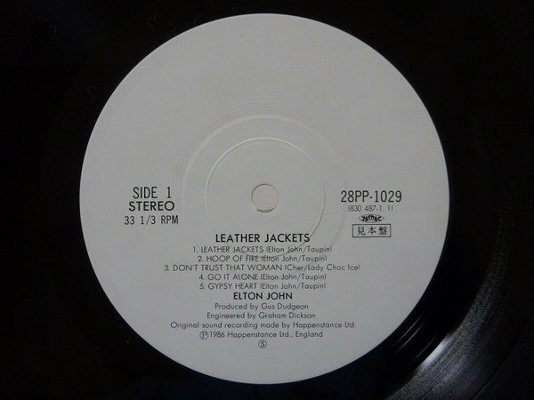 Elton John - Leather Jackets (Vinyl, LP, Album, Promo, Stereo) Near Mint (NM or M-) / Very Good (VG)