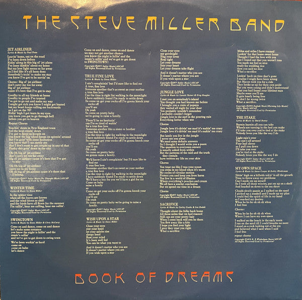 Steve Miller Band - Book Of Dreams (Vinyl, LP, Album, Stereo)