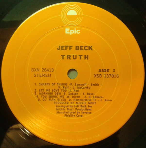 Jeff Beck - Truth (Vinyl, LP, Album, Stereo) Very Good (VG) / Very Good (VG)