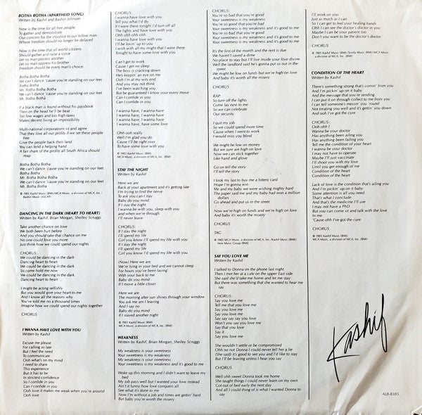 Kashif - Condition Of The Heart (Vinyl, LP, Album, Club Edition) Very Good Plus (VG+) / Good Plus (G+)