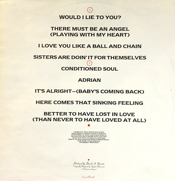 Eurythmics - Be Yourself Tonight (Vinyl, LP, Album) Very Good (VG) / Very Good (VG)