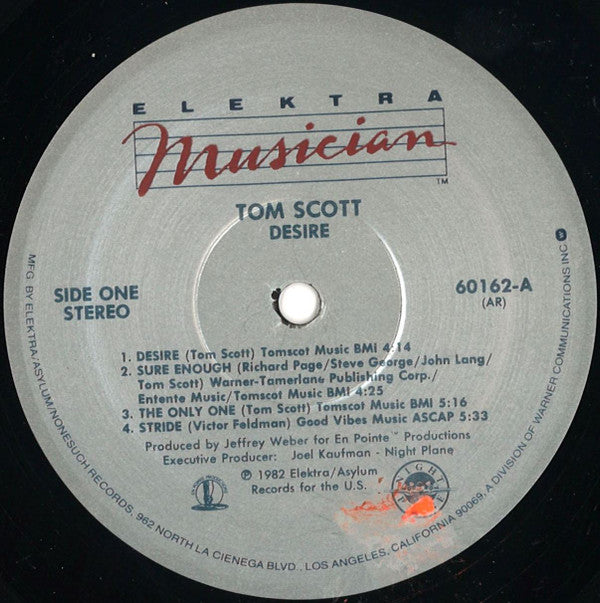 Tom Scott - Desire (Vinyl, LP, Album) Very Good (VG) / Very Good (VG)