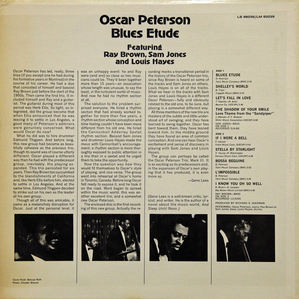 Oscar Peterson - Blues Etude (Vinyl, LP, Album, Repress, Stereo)