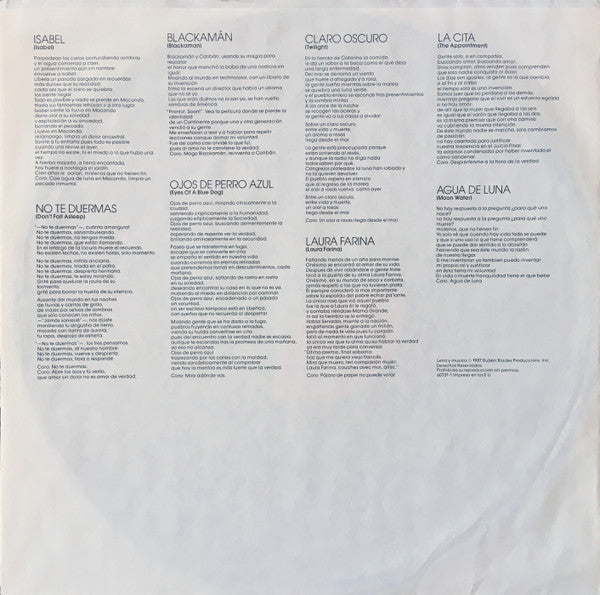 Ruben Blades - Agua De Luna (Vinyl, LP, Album) Good Plus (G+) / Good Plus (G+)