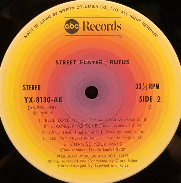 Rufus & Chaka Khan - Street Player (Vinyl, LP, Album, Stereo) Very Good (VG) / Good Plus (G+)