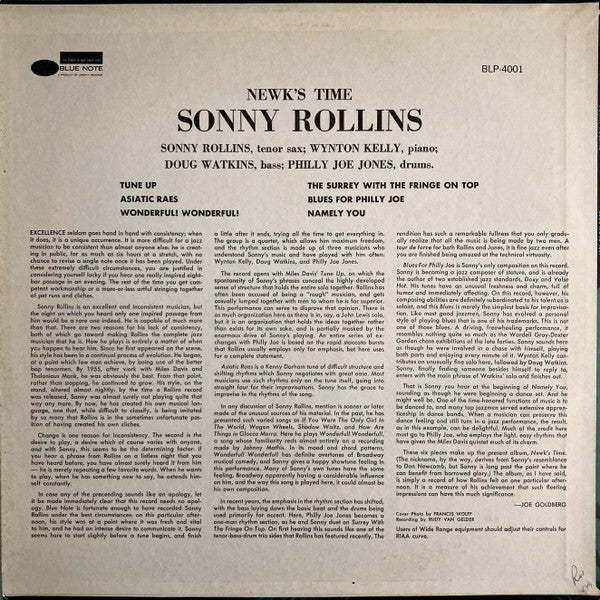 Sonny Rollins - Newk's Time (Vinyl, LP, Album, Reissue, Mono) Very Good (VG) / Very Good (VG)