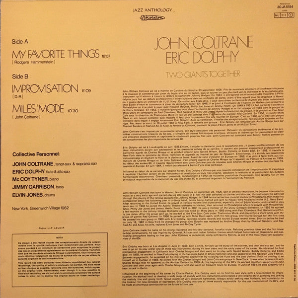 John Coltrane - Two Giants Together (Rare Live Performance 1962) (Vinyl, LP, Reissue) Very Good (VG) / Good Plus (G+)