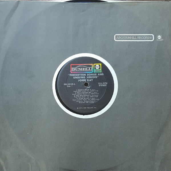 John Kay - Forgotten Songs & Unsung Heroes (Vinyl, LP, Album, Club Edition, Stereo) Very Good (VG) / Very Good (VG)