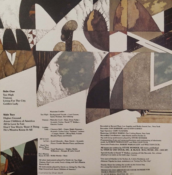 Stevie Wonder - Innervisions (Vinyl, LP, Album, Reissue) Very Good Plus (VG+) / Good Plus (G+)
