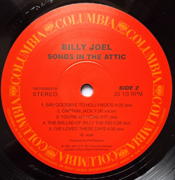 Billy Joel - Songs In The Attic (Vinyl, LP, Album, Reissue, Stereo) Very Good Plus (VG+) / Near Mint (NM or M-)