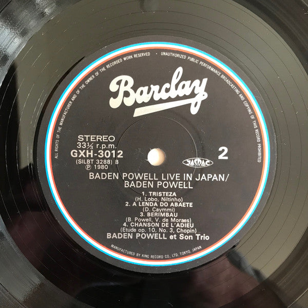Baden Powell - Live In Japan (Vinyl, LP, Album, Reissue) Very Good Plus (VG+) / Very Good Plus (VG+)