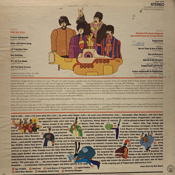 The Beatles - Yellow Submarine (Vinyl, LP, Album, Stereo) Very Good (VG) / Very Good Plus (VG+)