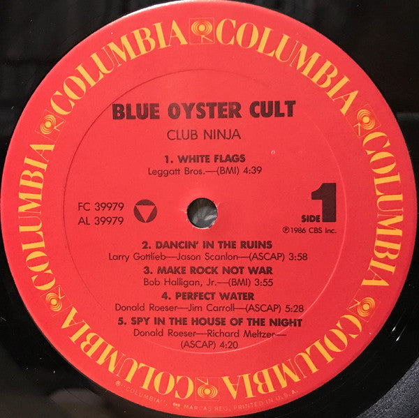 Blue Öyster Cult - Club Ninja (Vinyl, LP, Album) Very Good Plus (VG+) / Good Plus (G+)