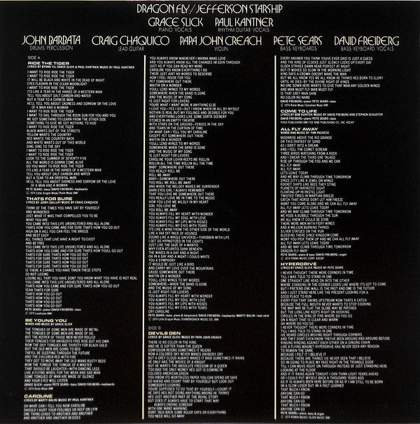 Jefferson Starship - Dragon Fly (Vinyl, LP, Album, Reissue) Very Good (VG) / Very Good Plus (VG+)