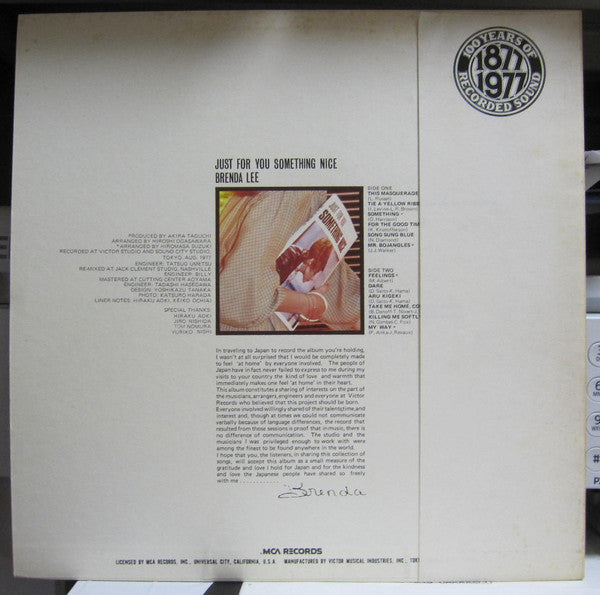 Brenda Lee - Just For You Something Nice (Vinyl, LP, Album) Very Good Plus (VG+) / Very Good (VG)