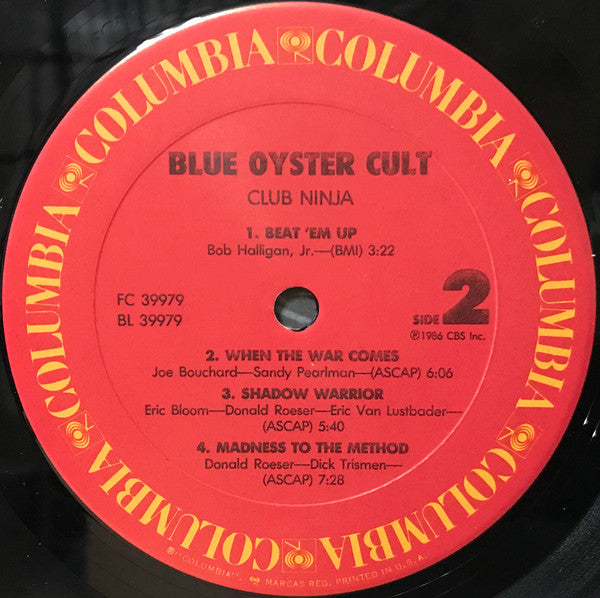 Blue Öyster Cult - Club Ninja (Vinyl, LP, Album) Very Good Plus (VG+) / Good Plus (G+)