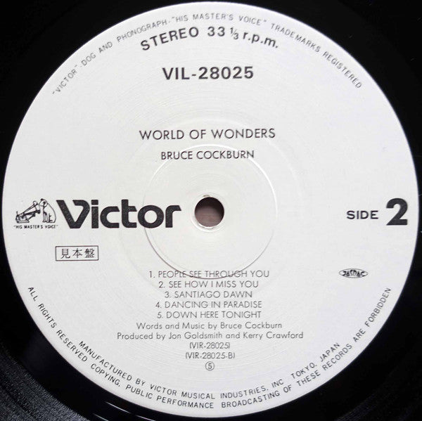 Bruce Cockburn - World Of Wonders (Vinyl, LP, Album, Promo) Very Good (VG) / Very Good (VG)