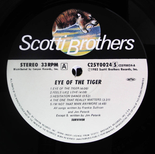 Survivor - Eye Of The Tiger (Vinyl, LP, Album, Stereo) Very Good Plus (VG+) / Near Mint (NM or M-)